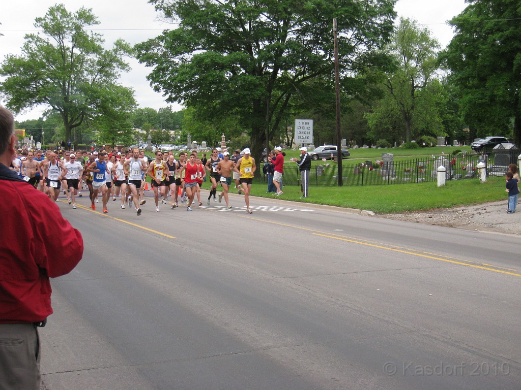 Dexter Ann Arbor 2010 105.jpg - The Dexter to Ann Arbor Half Marathon run on June 6, 2010. A very hot and muggy day for a race. Delayed so they could clear a fallen tree from the storms off the course.
